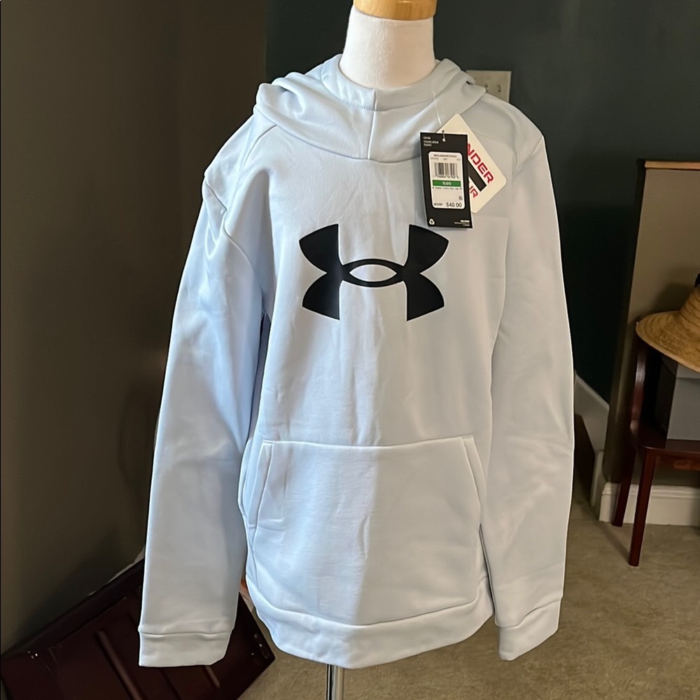 Under Armour White Hoodie with Black Logo